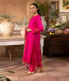 Shirt Trouser Dupatta - Magenta - Lawn Suit - 1137