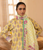 Shirt Dupatta - Yellow - Lawn Suit - 1618