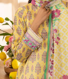 Shirt Dupatta - Yellow - Lawn Suit - 1618