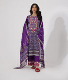 Shirt Shalwar Dupatta - Purple - Lawn Suit - 0196