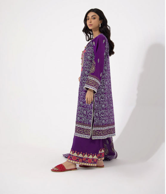 Shirt Shalwar Dupatta - Purple - Lawn Suit - 0196