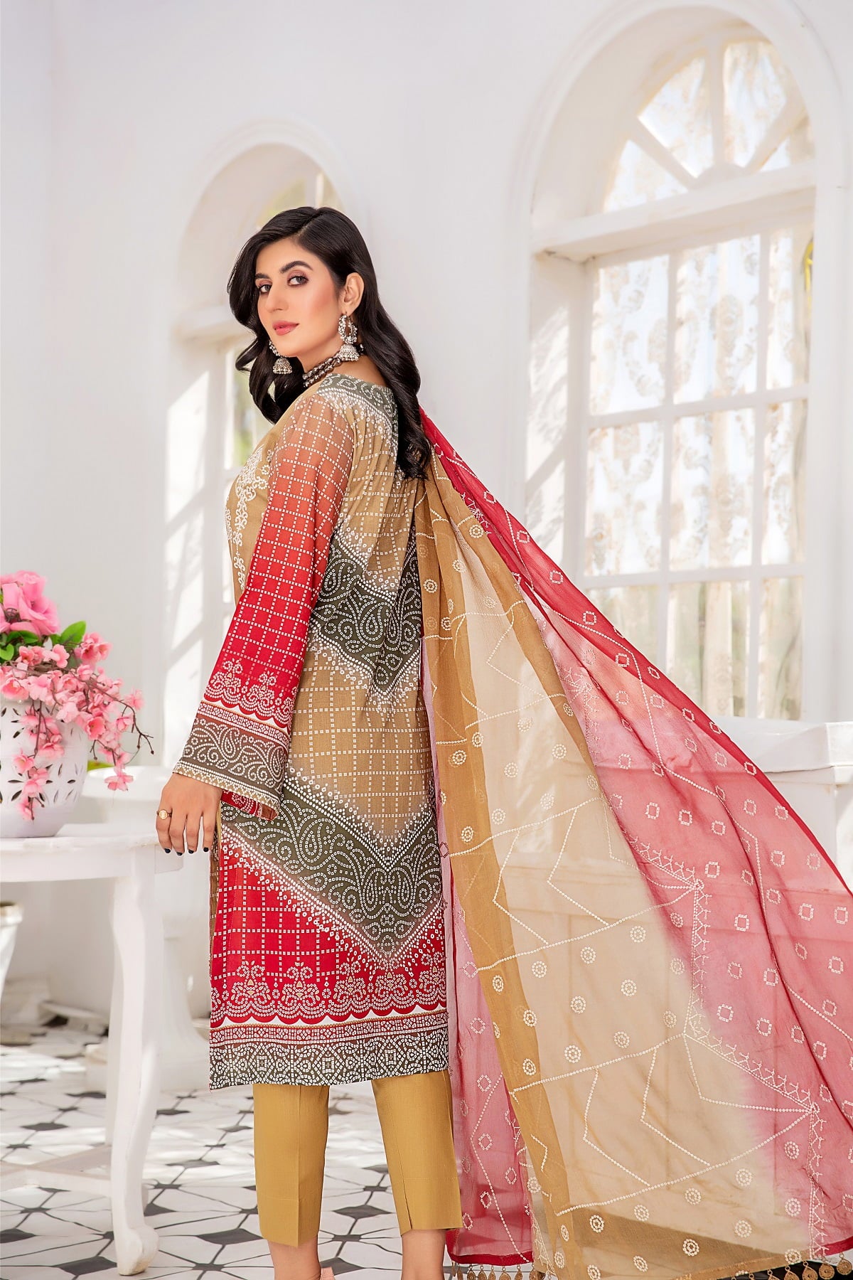 Eleganza E-11 : Unstitched Embroidered & Printed Lawn 3pc