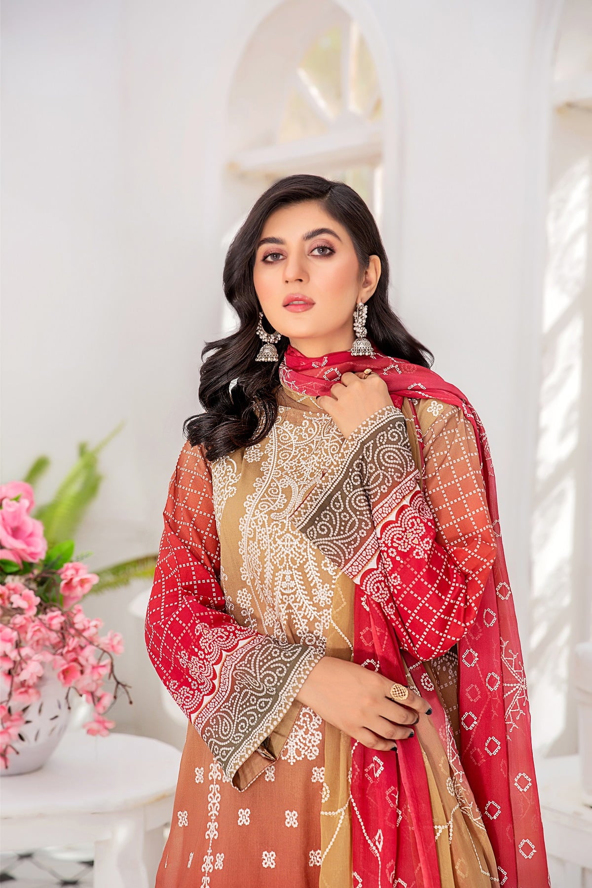 Eleganza E-11 : Unstitched Embroidered & Printed Lawn 3pc