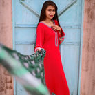 Red Malai Georgette Shirt(3 Piece Stitched)