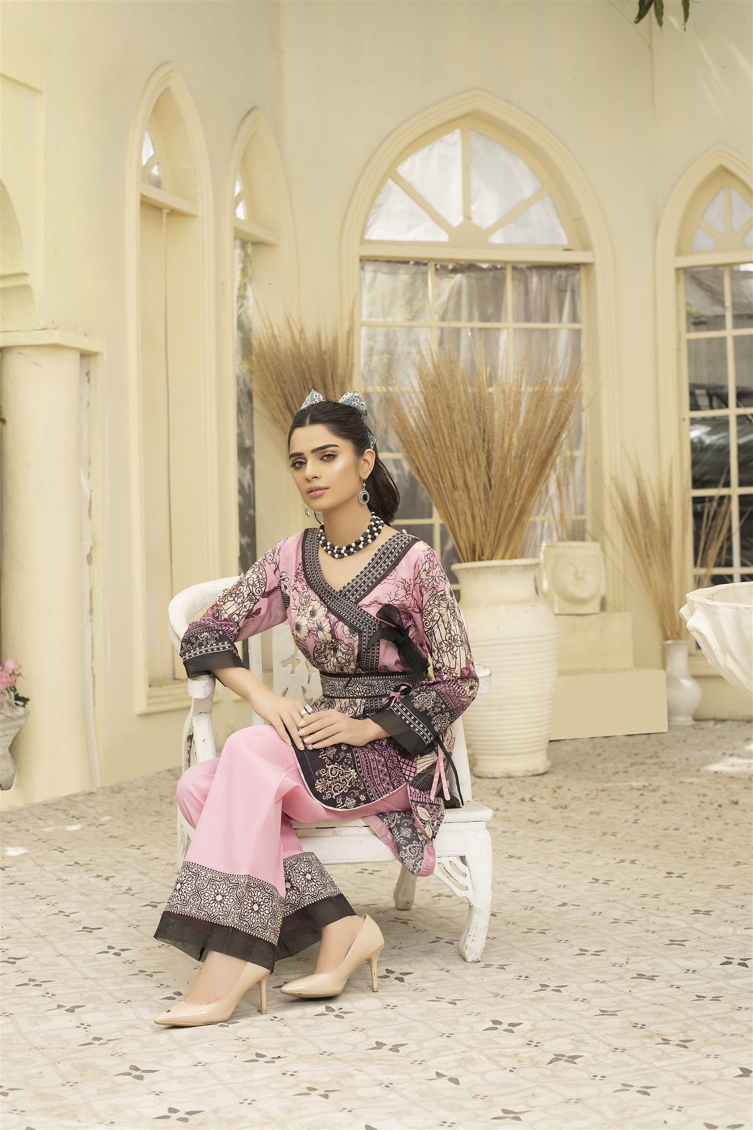 Lawn Pink Angrakha
