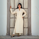  Off White Chikan Kurta(1 Piece Stitched)