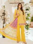 AMBER - YELLOW 3 PIECE UNSTITCHED LAWN