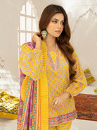 AMBER - YELLOW 3 PIECE UNSTITCHED LAWN