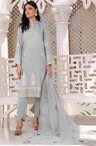 3 piece viscose silk block print - Pastel Mist