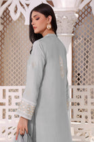 3 piece viscose silk block print - Pastel Mist