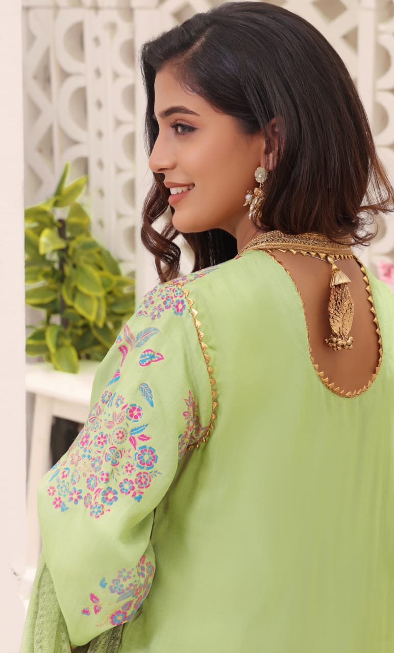 3 piece viscose silk block print - Allure